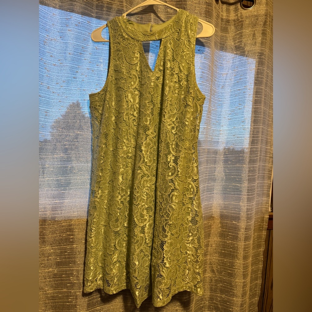 Maurices Olive Lace Midi Dress